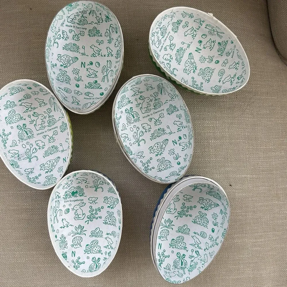 Echr Erzgebirge Easter Eggs Paper Mache Fillable Candy Chicks Lamb Germany